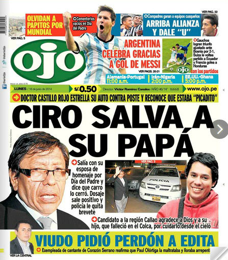 Noticia Choca ebrio pero la noticia es que su hijo lo salv desde