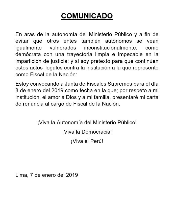 Post: Pedro Chávarry anuncia su renuncia al cargo de 